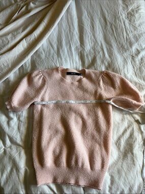 Vero Moda Blush Pink Puff-Sleeve Crew Neck Sweater